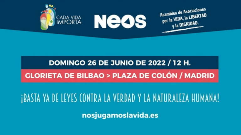Gran manifestación en defensa de la vida el 26 de junio