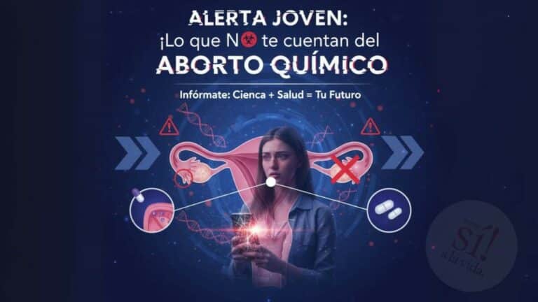 Alerta joven sobre los riesgos del aborto químico con pastillas, información científica y de salud.