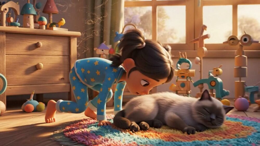Niña escuchando el corazón de su gato – El Latido que nos Une