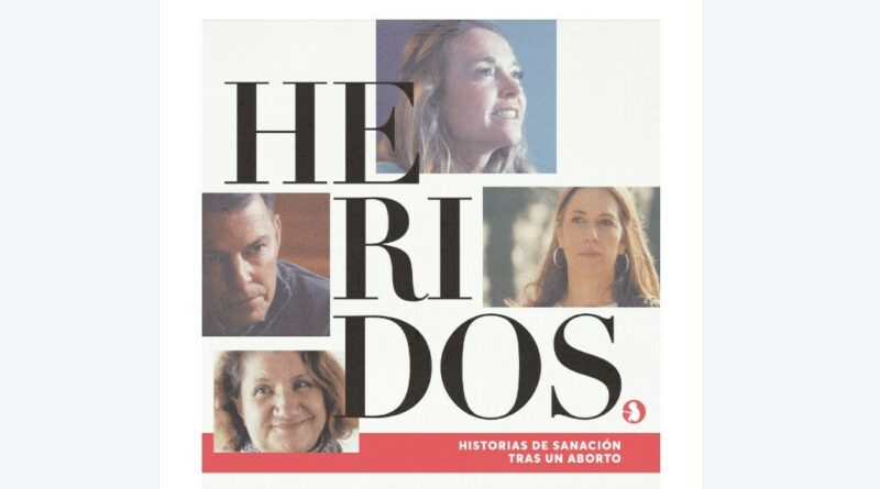 Cartel del documental HERIDOS con los rostros de los protagonistas, una película sobre historias de sanación tras un aborto