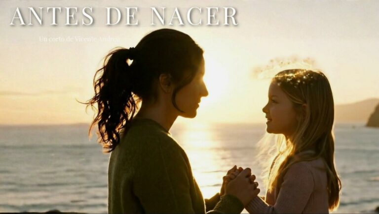 Laura y su hija en un atardecer – imagen del cortometraje emocional Antes de Nacer